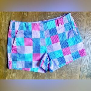 Vineyard Vines Pink and Blue Patchwork Shorts SZ 0
